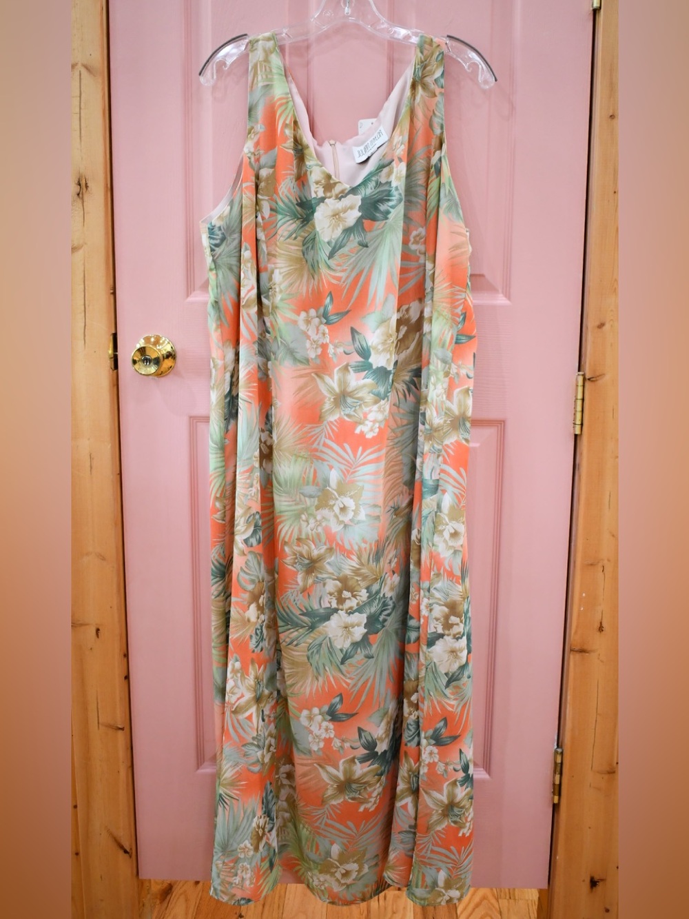 Julian Taylor Coral & Sage Floral Dress